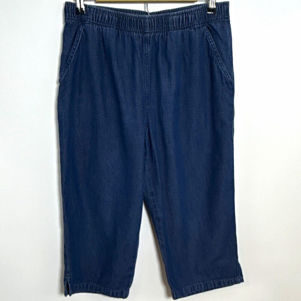 Gloria Vanderbilt Casuals Women’s Blue Denim Pull On Capri Pants M Pockets